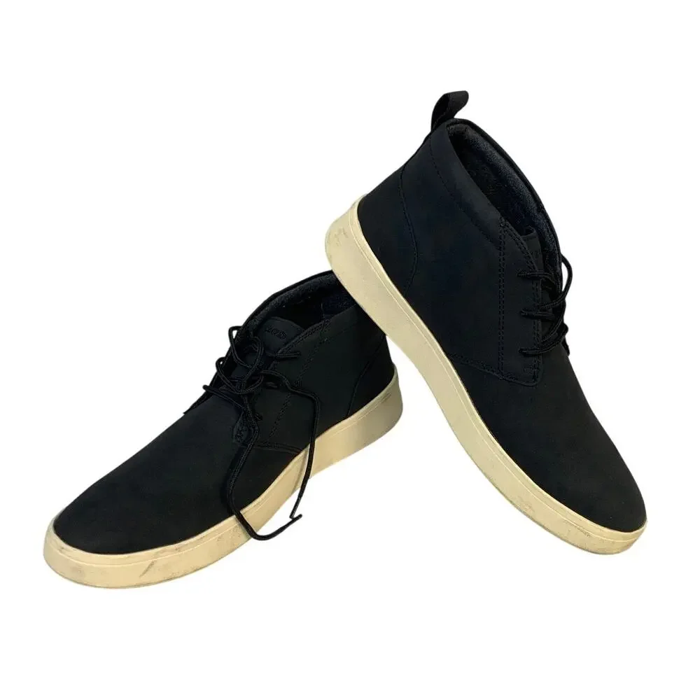 IZOD Mens Size 10 Black Chukka Ankle Boots Lace Up Round Toe Memory Foam Shoes